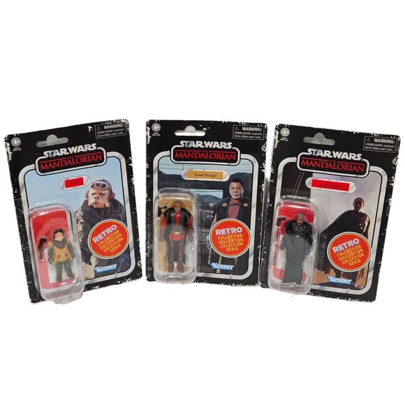 3 LOT - Mandalorian Retro Kenner - Greef Karga - Moff Gideon - Kuiil Toy Figures - Picture 1 of 12